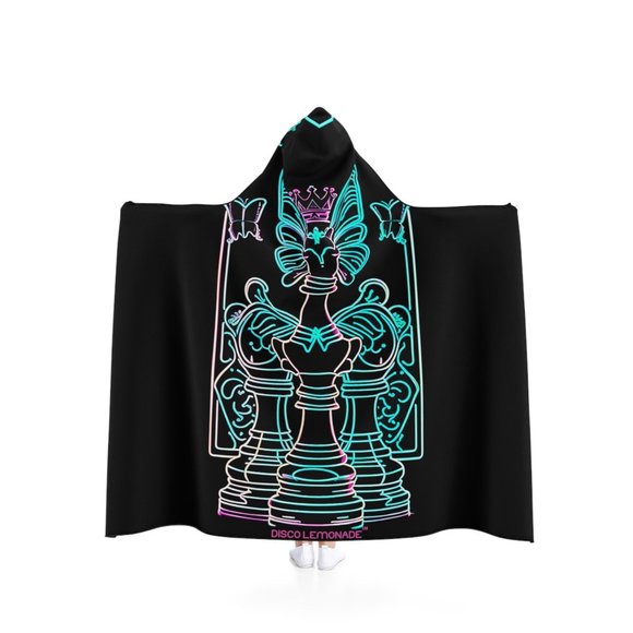 DISCO LEMONADE Queen Chess Neon Hooded Blanket, Cloak, Rave Blanket, Uv, Led, - Picture 1 of 3
